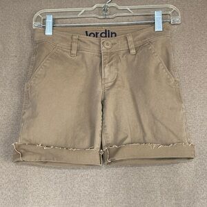 Delia’s Jordan Tan Shorts with Cuffed Hems and Belt Loops Size 00S